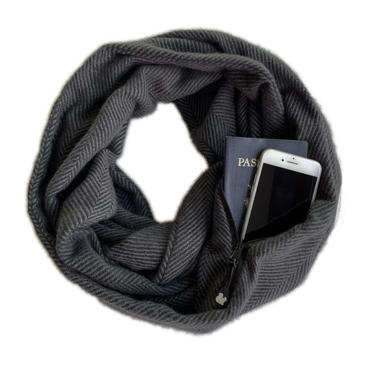 SHOLDIT® Convertible Infinity Scarf with Pocket™ Antigua Charcoal