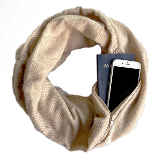SHOLDIT® Convertible Infinity Scarf with Pocket™ Antigua Cream