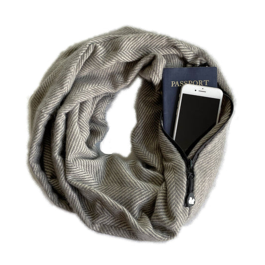 SHOLDIT® Convertible Infinity Scarf with Pocket™ Antigua Grey