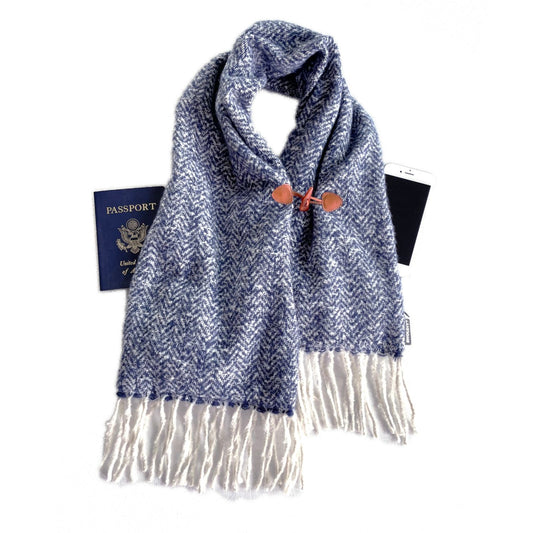 SHOLDIT™ Multi-Pocket Crossover Scarf with Pocket Winterburry Blue