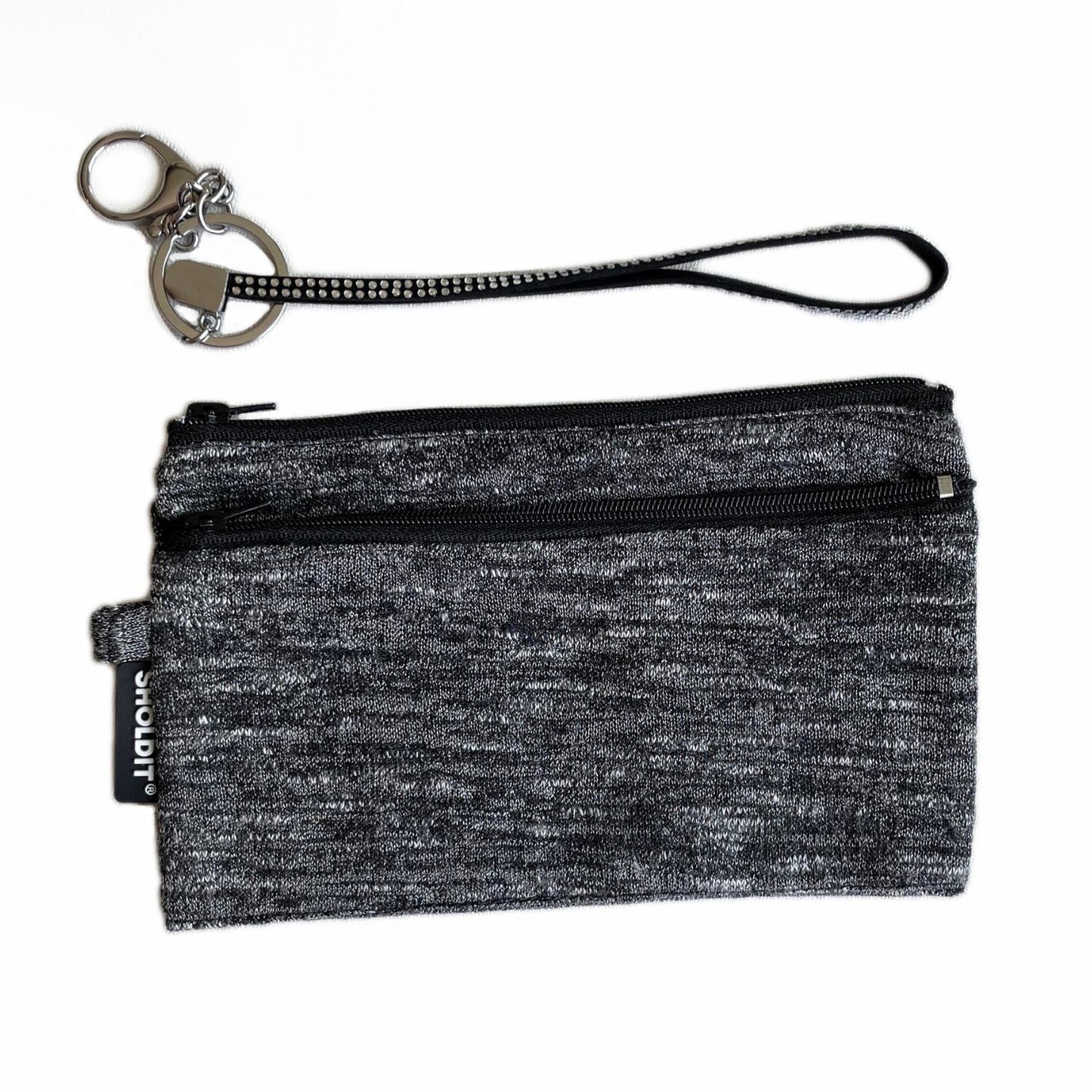 SHOLDIT RFID wallet with wristlet in heather fabric 