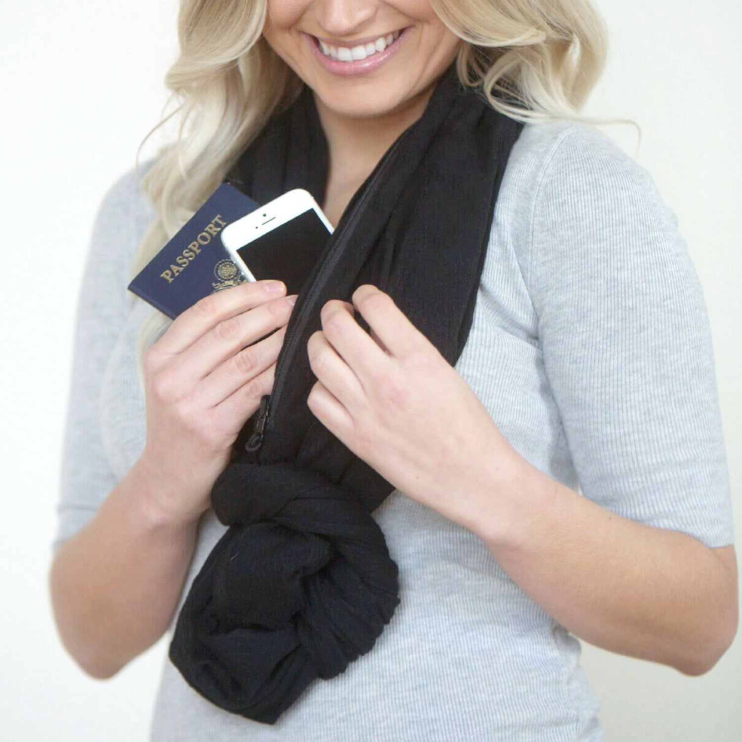 SHOLDIT Convertible Infinity Scarf with Pocket Mystic Black Knot