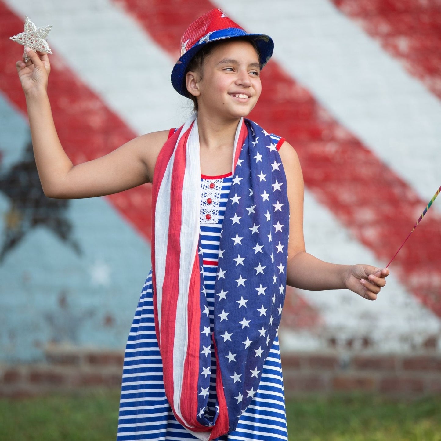 Convertible Infinity Scarf with Pocket Americana Patriotic Collection Youth