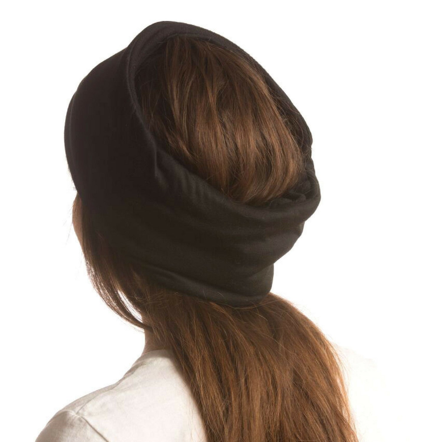 SHOLDIT Convertible Neck Gaiter with Pocket Black Headband