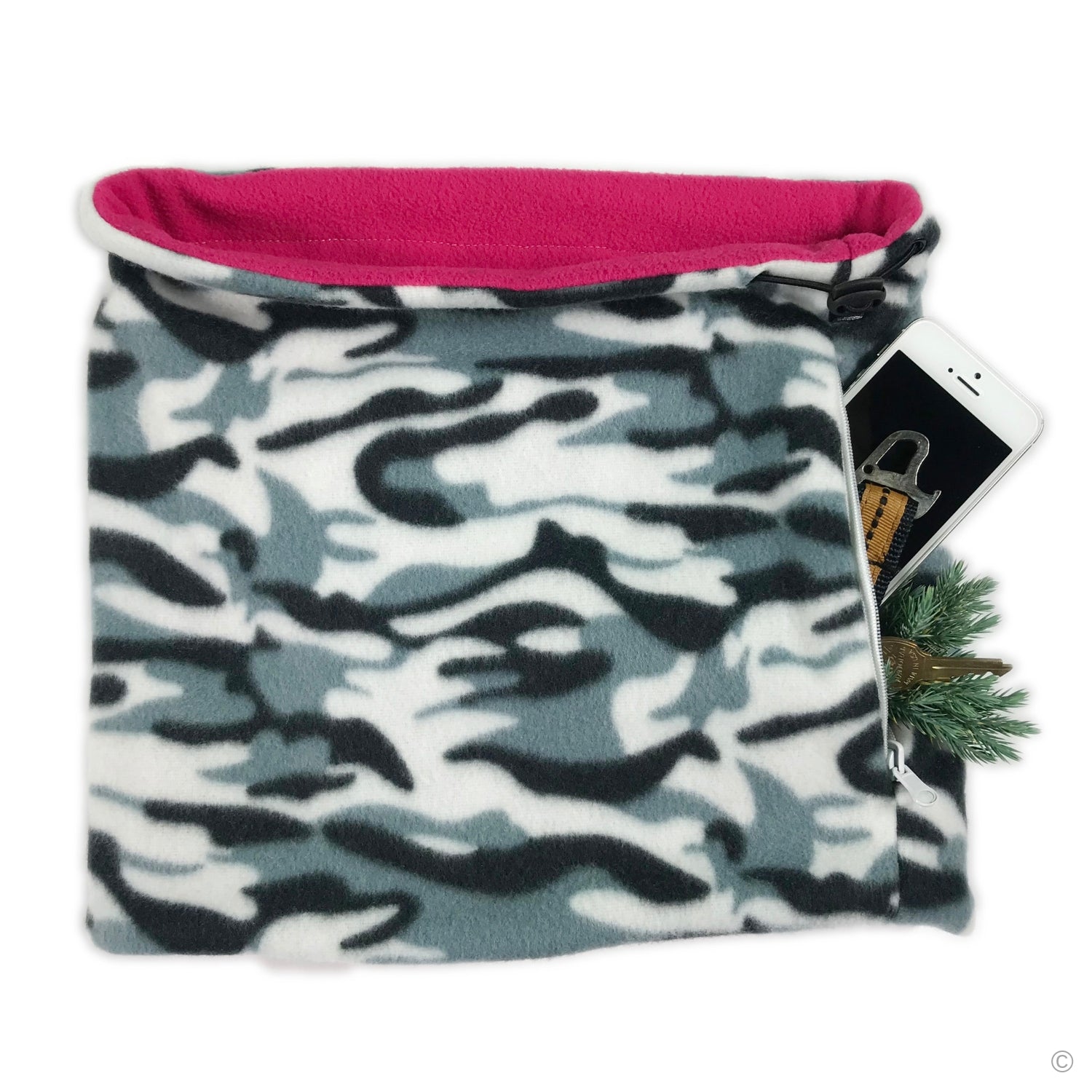 SHOLDIT Convertible Neck Gaiter with Pocket Camouflage Pink